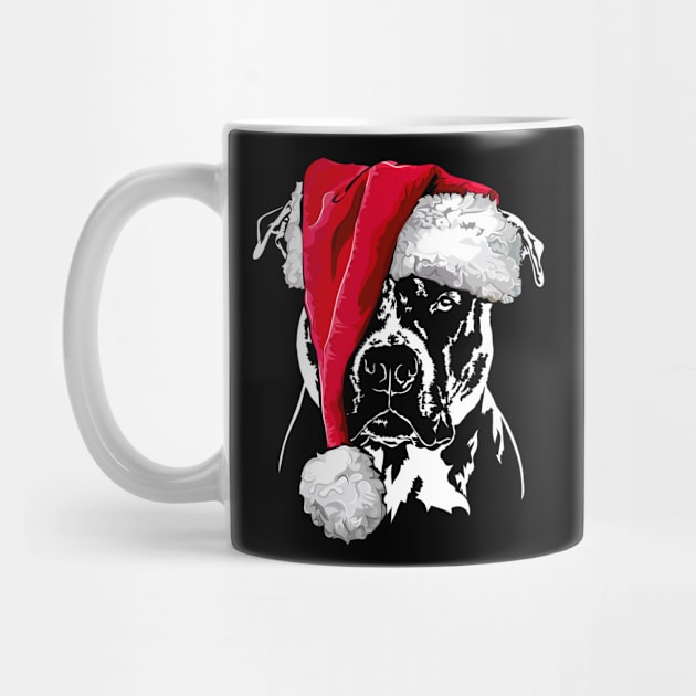 Funny Pitbull Santa Christmas dog mom gift by wilsigns